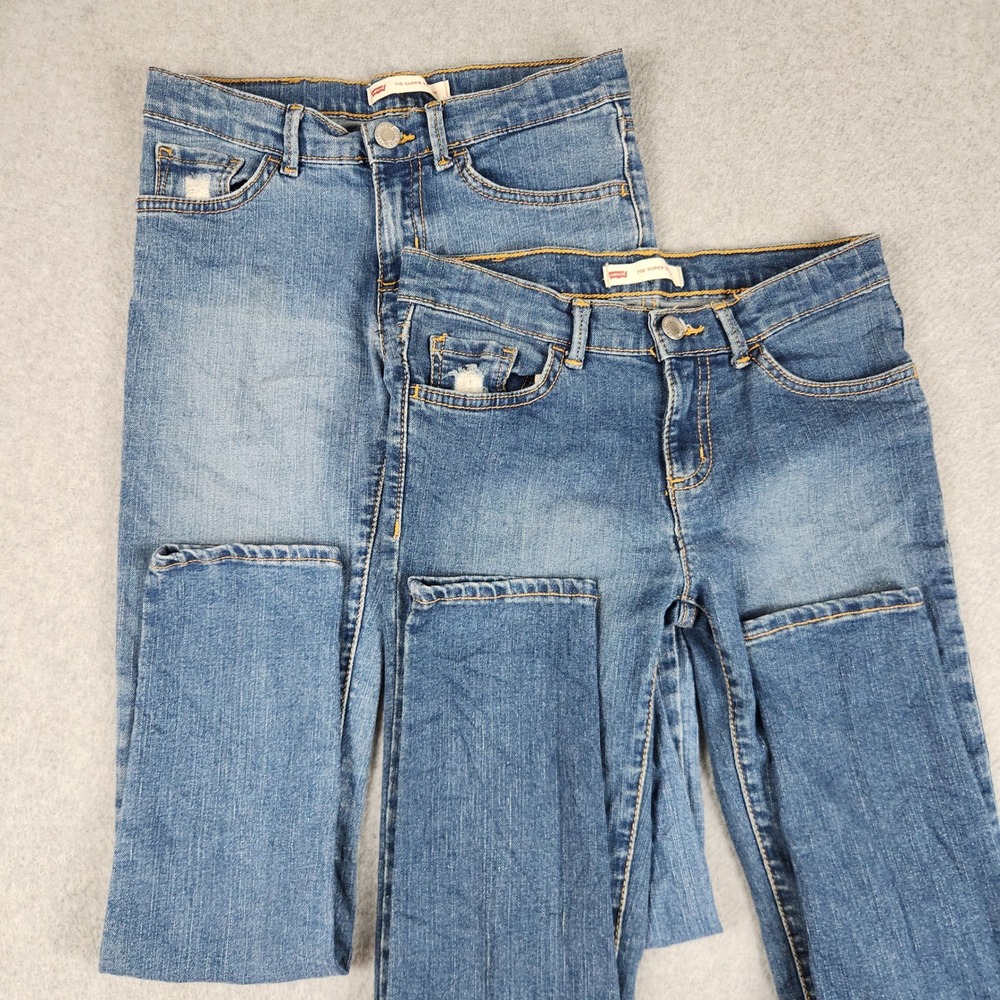 Levi's 710 Super Skinny Jeans Kids 10 Blue Denim Streetwear Grunge Lot Of 2